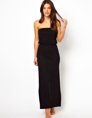 black bandeau beach dress