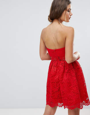 red bandeau mini dress