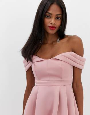 Bonded scuba bardot skater 2024 dress