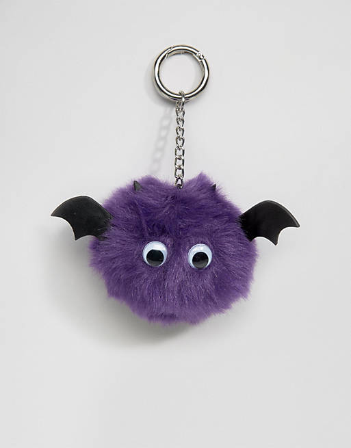 Fluffy Bag Design Bag Charm Purple