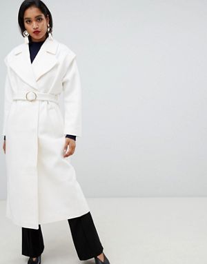 ASOS Belted 80's Coat With Batwing Sleeve