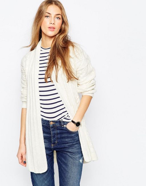 ASOS Belted Cardigan In Cable Knit | ASOS