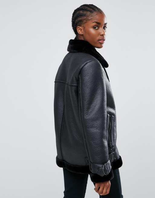 ASOS Blouson aviateur en imitation cuir