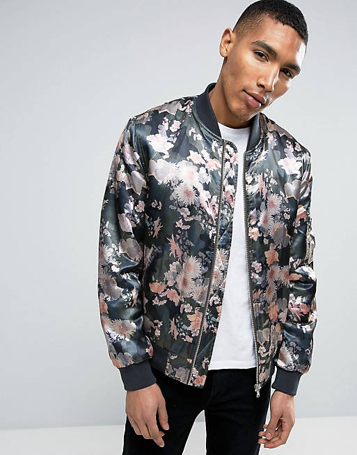 ASOS Bomber Jacket With Floral Camo Print
