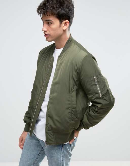 Asos khaki 2025 bomber jacket