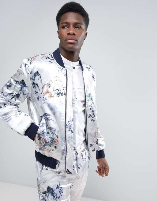 Flower print bomber jacket sale