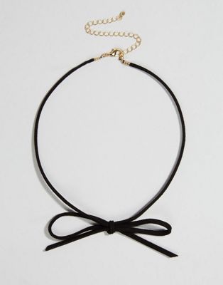 black bow choker necklace