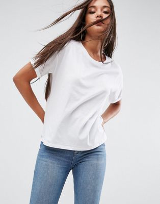 ASOS Boxy T-Shirt With Roll Sleeve Detail | ASOS