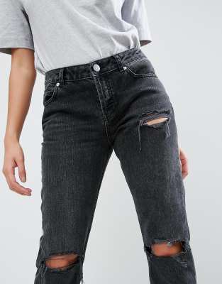 washed black boyfriend jeans