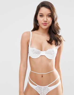 ASOS Katie-May Lace & Satin Molded Quarter Cup Underwire Bra