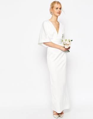 white kimono wedding dress