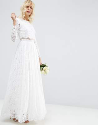 Asos design maxi dress with hot sale lace sleeves and eyelash lace