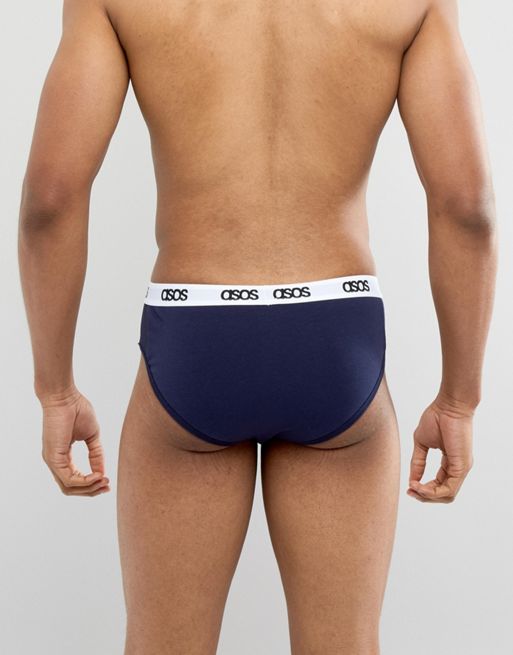 ASOS Briefs With Navy Mesh Details With Branded Waistband 3 Pack