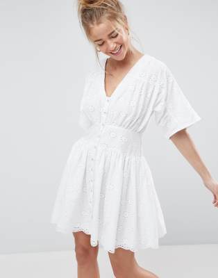 asos white broderie anglaise dress