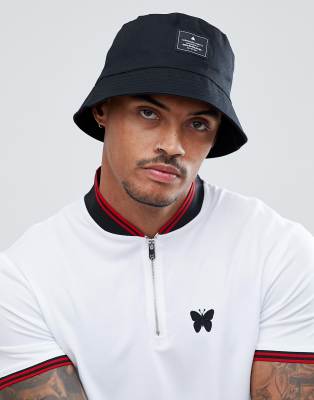 asos black bucket hat