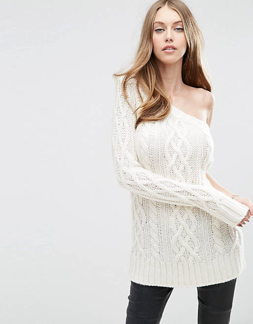 ASOS Cable Jumper with One Shoulder