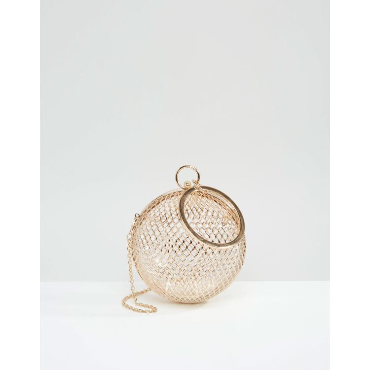 Gold sphere sale clutch bag