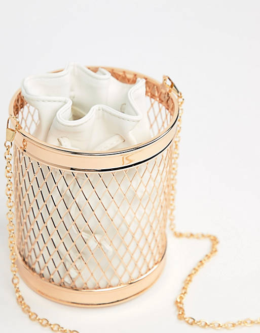 ASOS Caged Bucket Bag With Inner Pouch