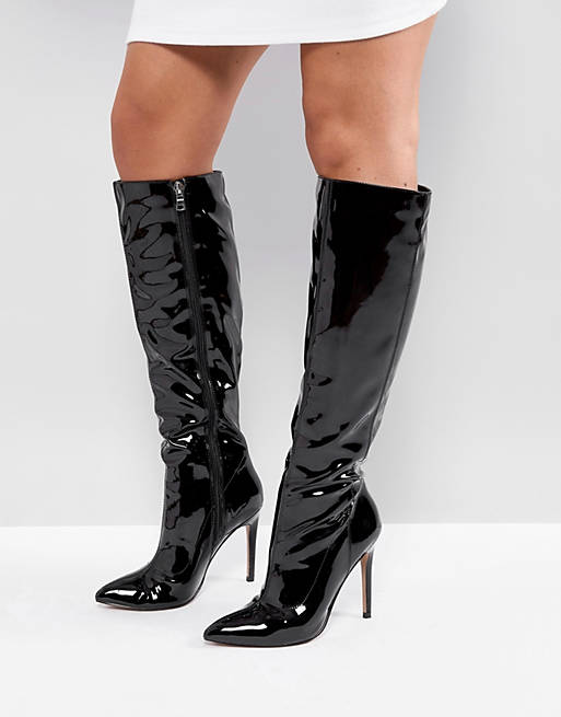ASOS CAIDEN Pointed Knee High Boots | ASOS