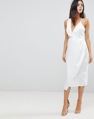 satin midi cami dress