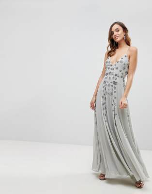 asos grey maxi dress