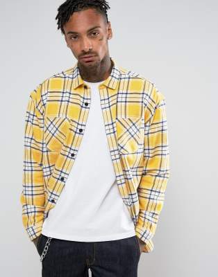 camicia quadri gialla