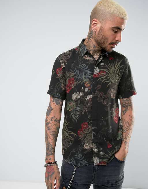 ASOS - Camicia vestibilità classica in viscosa con stampa floreale
