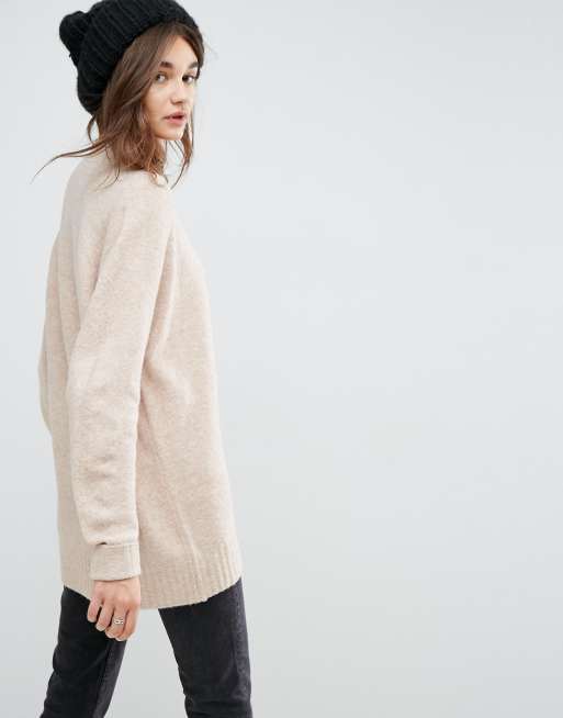 ASOS - Cardigan grigio in maglia pesante di misto lana, 2 di 4