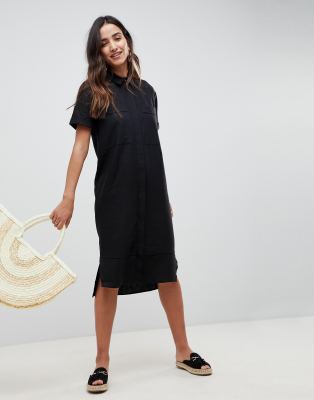 casual midi shirt dress