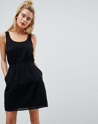 ASOS - Casual mini-jurk met vierkante textuur-Zwart