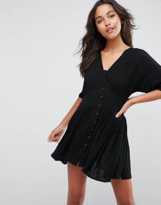 black mini tea dress