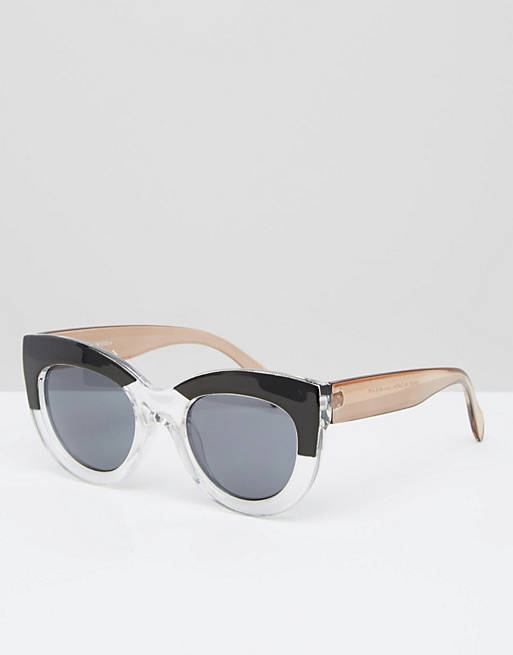 ASOS Cat Eye Sunglasses In Chunky Frame And Mono Brow