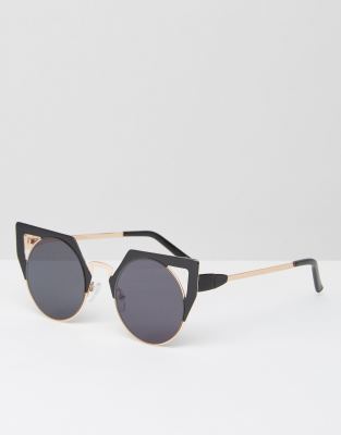metal cut out cat eye sunglasses