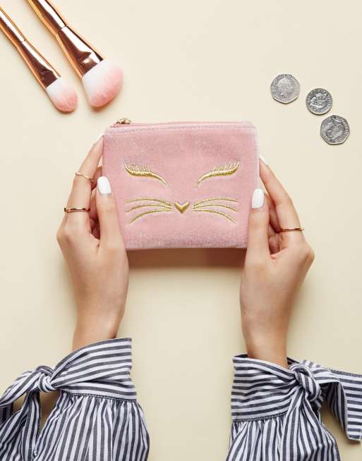 ASOS Cat Velvet Zip Top Purse