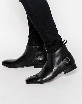 black buckle chelsea boots