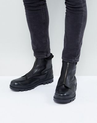 front zip chelsea boots