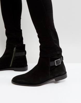 chelsea boots with buckle strap mens