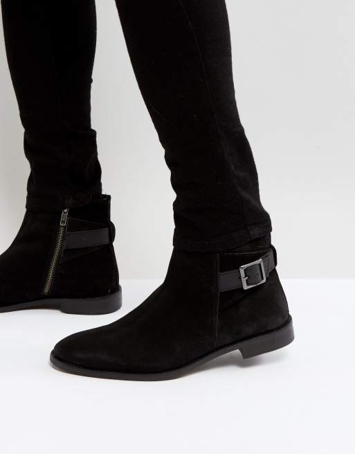 Asos black cheap suede chelsea boots