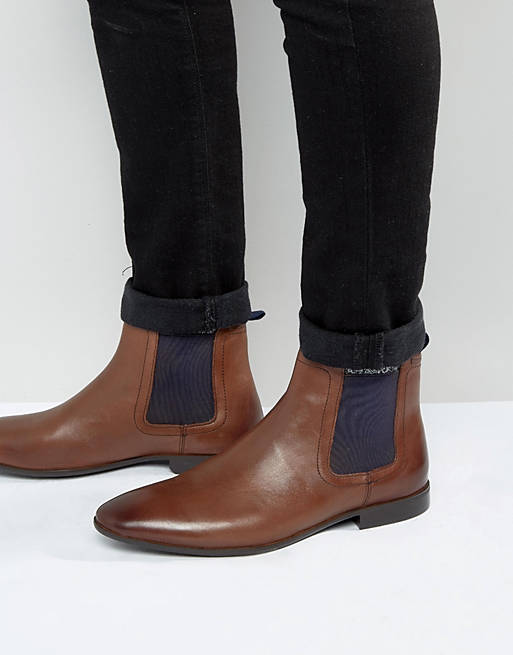 ASOS Chelsea Boots in Brown Leather