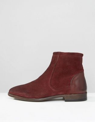 burgundy suede chelsea boots