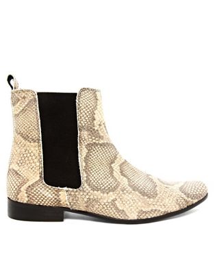 snakeskin chelsea boots