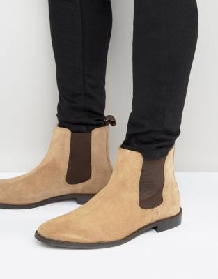 stone suede chelsea boots