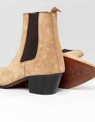 suede cuban heel boots