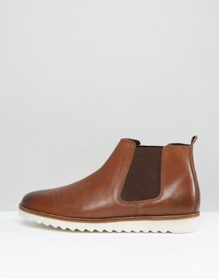 ASOS Chelsea Boots In Tan Leather With 