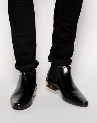 black and gold chelsea boots