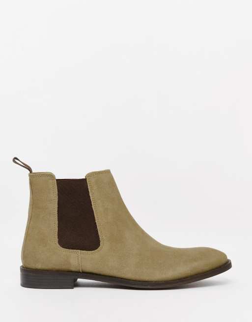 ASOS – Chelsea-Stiefel aus steingrauem Wildleder mit Schlaufe hinten, 2 von 4