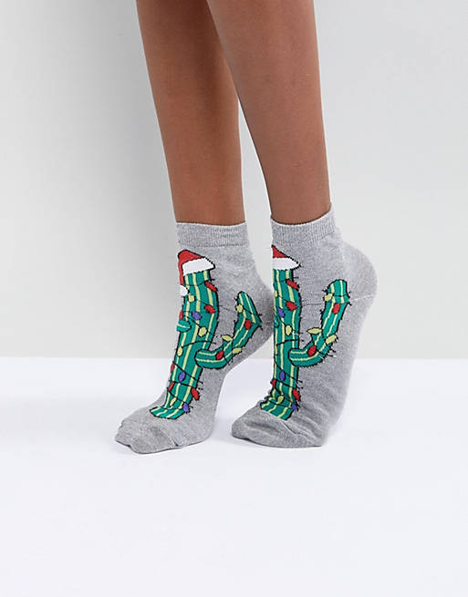 ASOS Christmas Glittery Cactus Socks