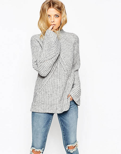 ASOS Chunky Jumper With High Neck And Moving Rib