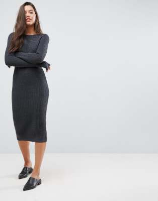 chunky knit midi dress