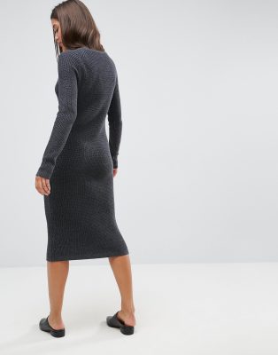 chunky knit midi dress